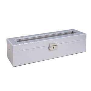 412 Karbon ezüst bőr óratartó doboz 6db órának