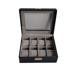 927 Óratartó doboz varrott bőr fekete 8 db-os 927 Óratartó doboz varrott bőr fekete 8 db-os