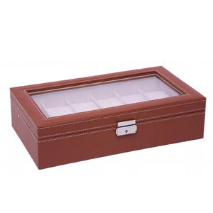 932 Edelwolle varrott barna óratartó doboz 12db órának