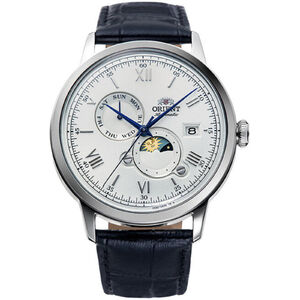 RA-AK0802S30B Orient Bambino Sun & Moon automata f&eacute;rfi anal&oacute;g kar&oacute;ra